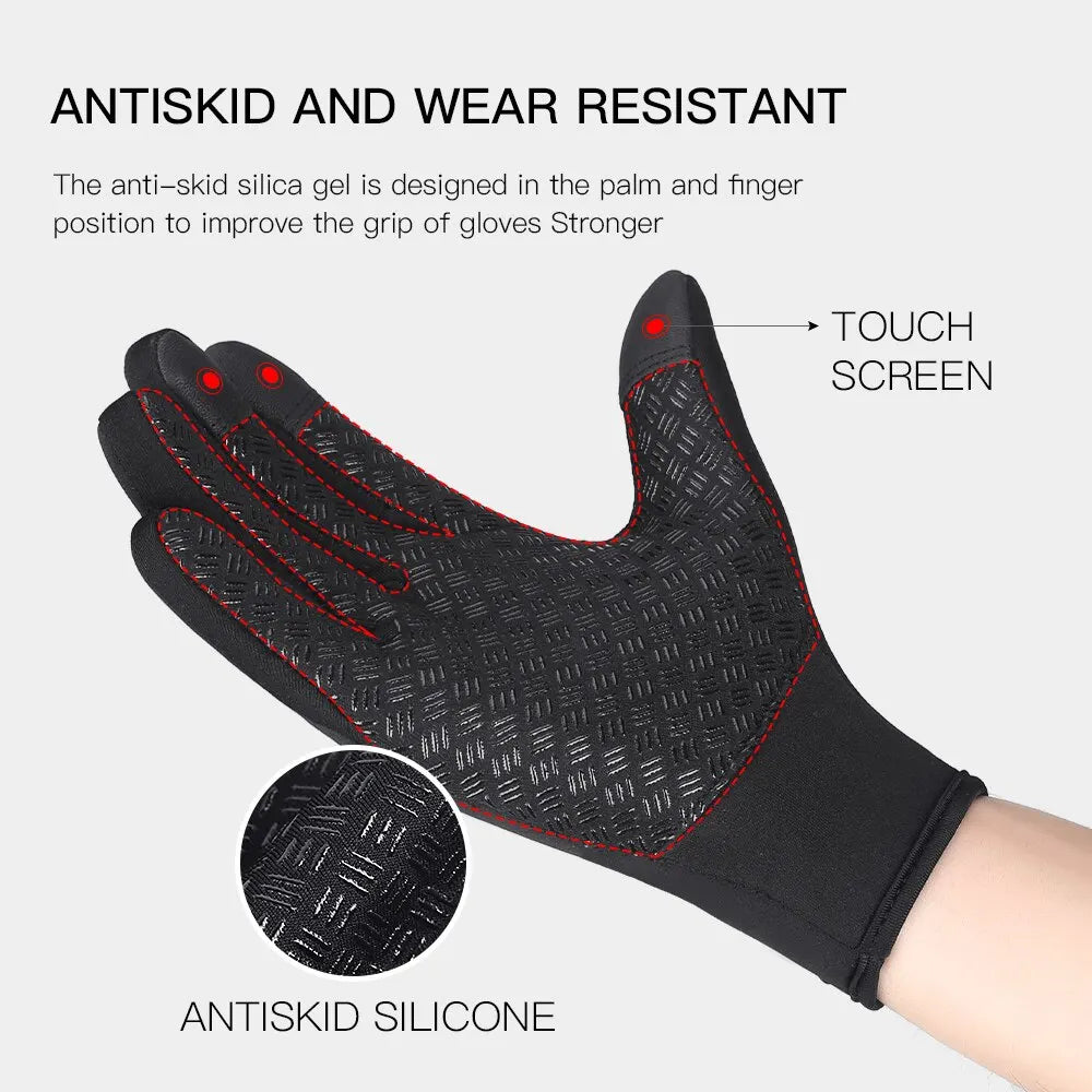 Autumn Winter Warm Cycling Gloves Thermal Outdoor Sport Running