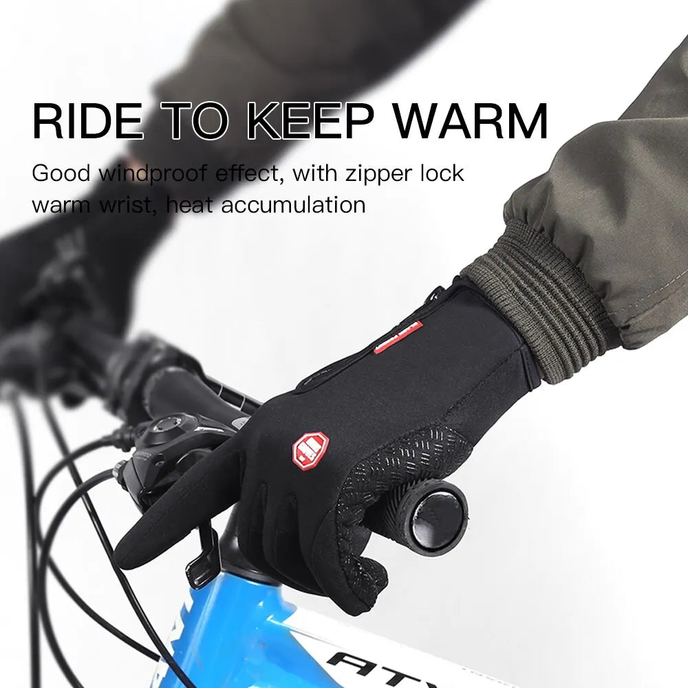 Autumn Winter Warm Cycling Gloves Thermal Outdoor Sport Running